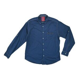 Spykar 992 Men's Blue Long Sleeve Shirt Size 2XL Button Down